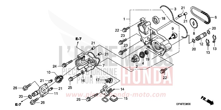 WATER PUMP for NHX 110 COSMIC SILVER METALLIC (NHA19) from 2010